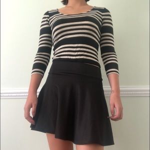 Cropped Striped Long Sleeve Shirt